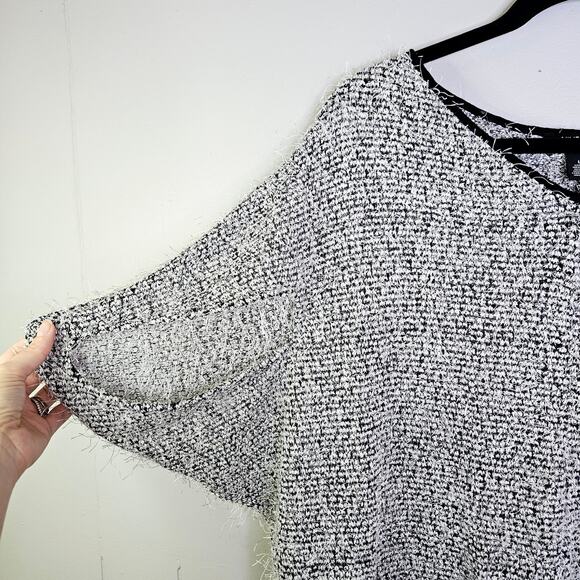 New Nine West Fuzzy Transitional Weather Tunic Top Dolman Sleeve Oversized Large - Picture 4 of 14